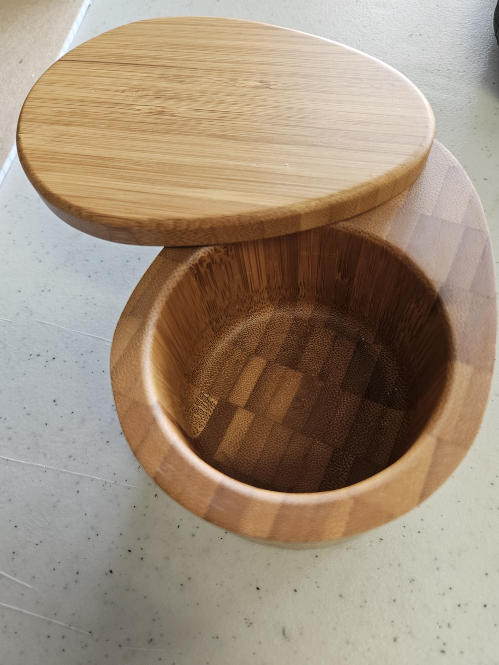 Acacia Wooden Salt Cellar Swivel Cover Salt Box